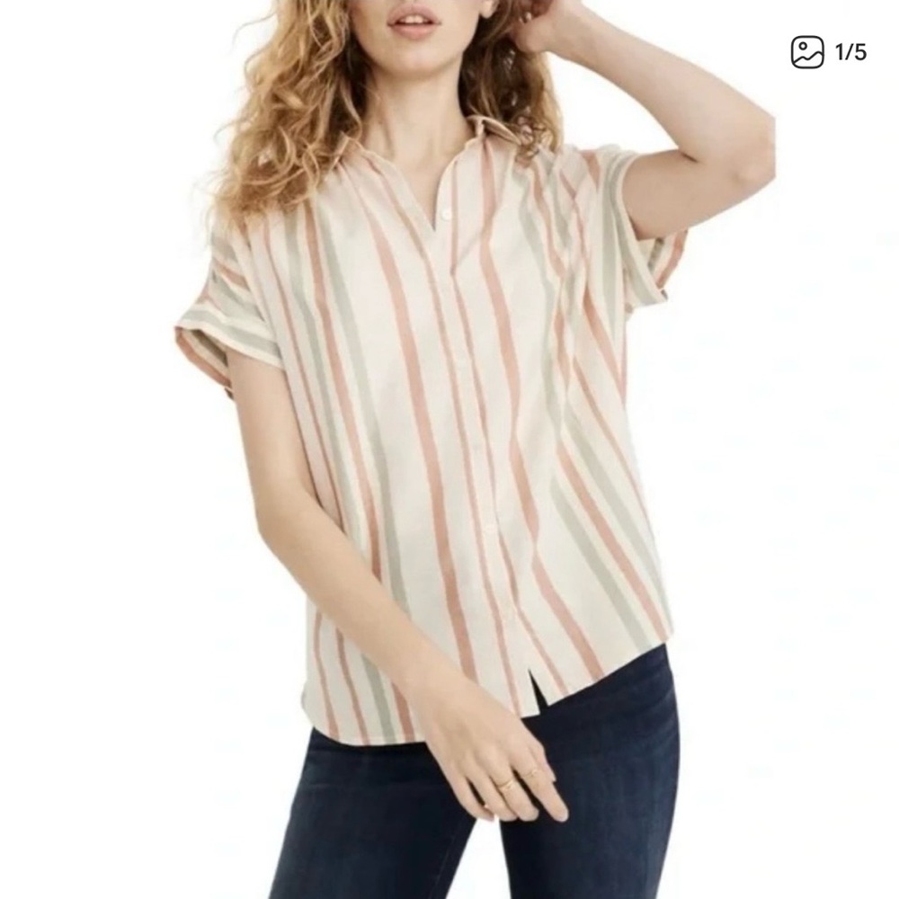 Madewell 100% Cotton Striped Button-Down Shirt